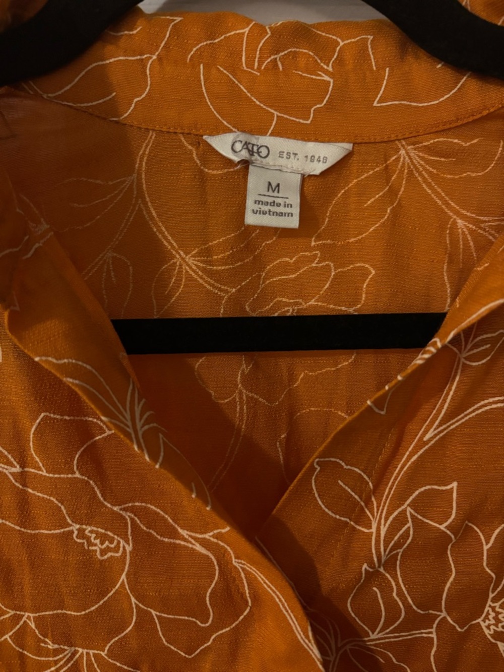 Cato Rust Floral V-Neck Tiered Peplum Top - Picture 4 of 6